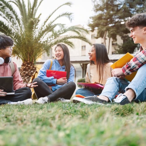 Group of international university students