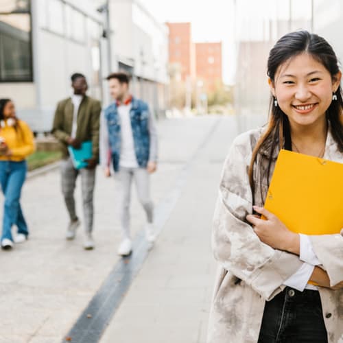 Asian female student smiling