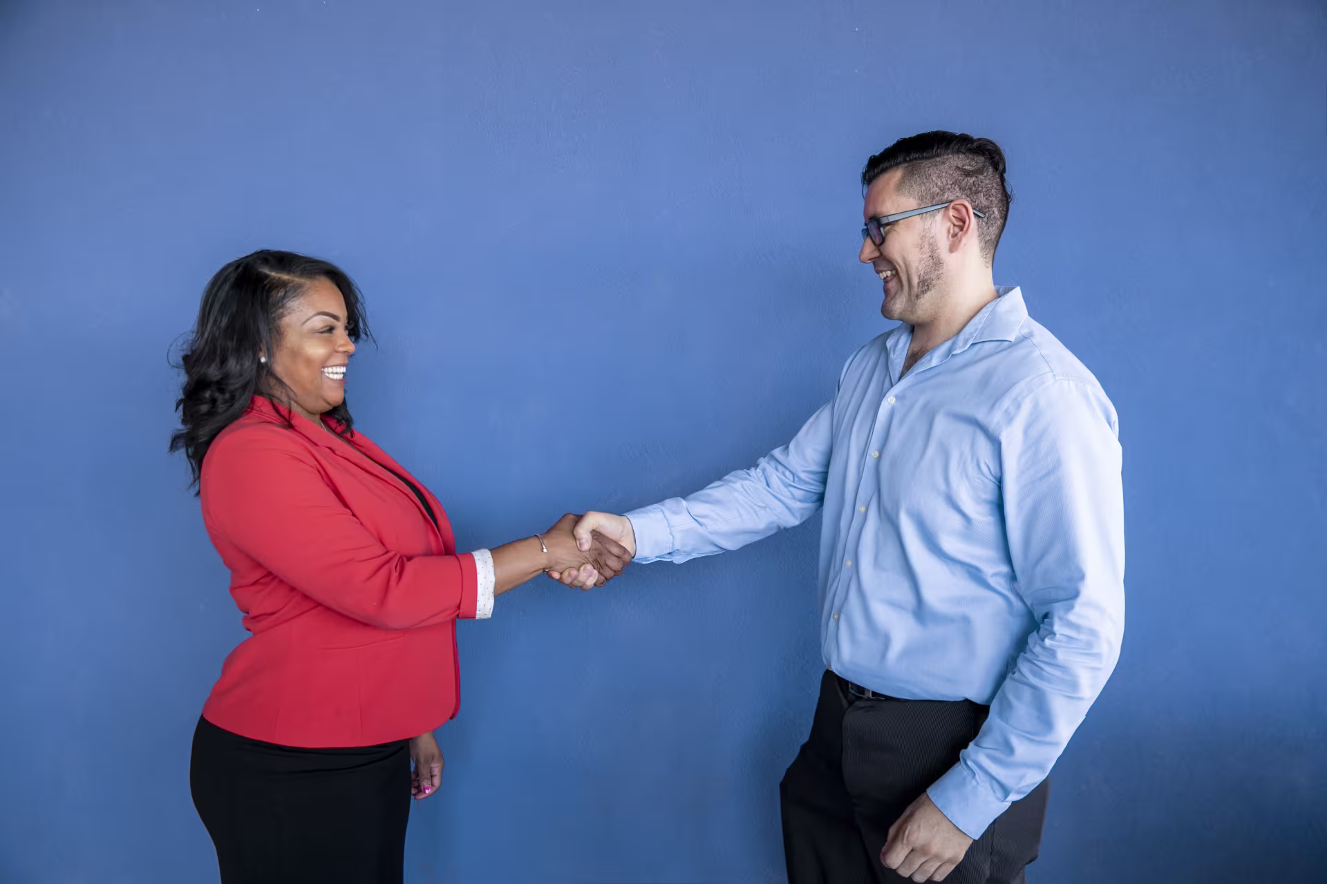 two colleagues shaking hands