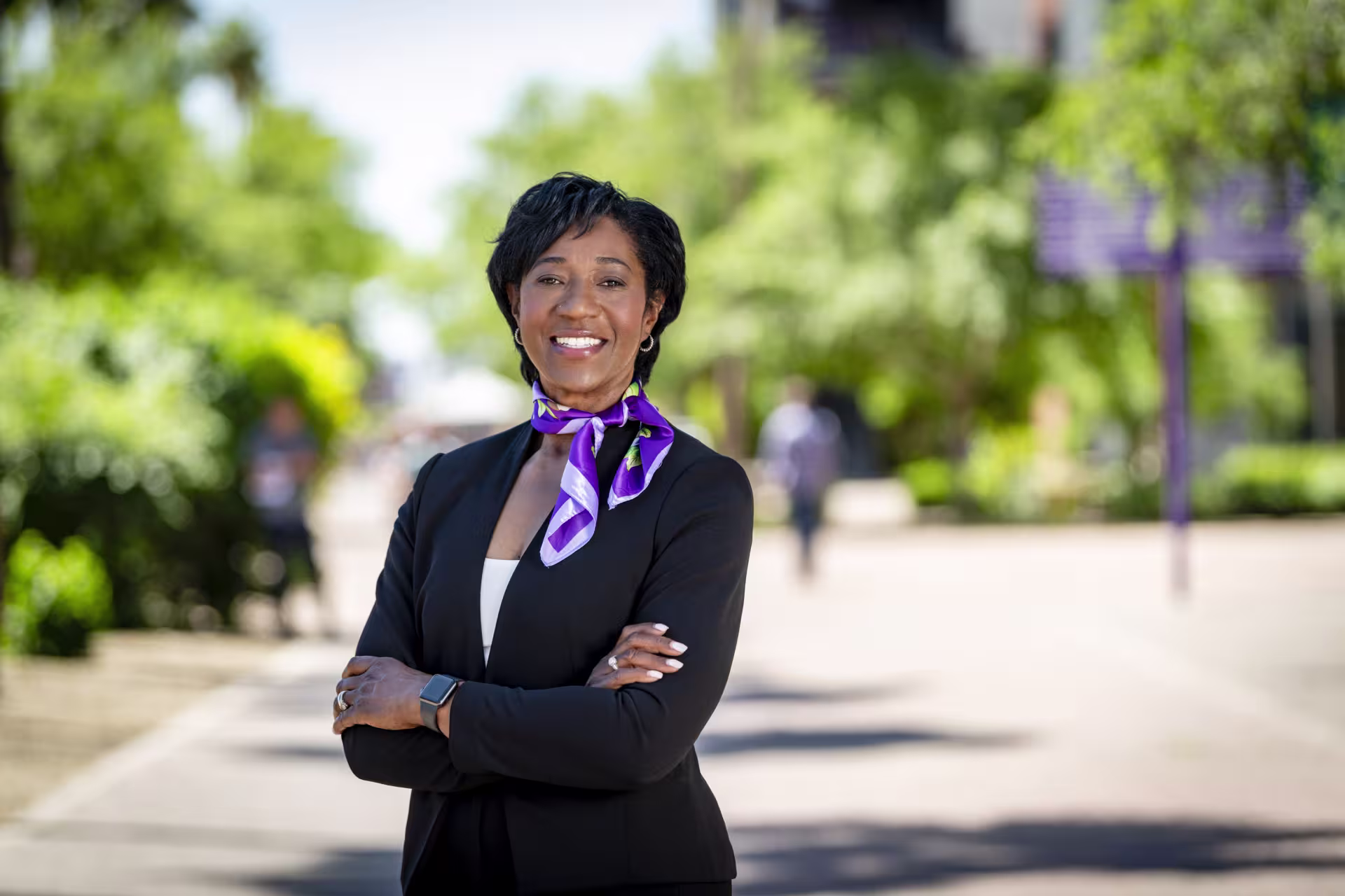 female human resource leadership professional smiling posing outside
