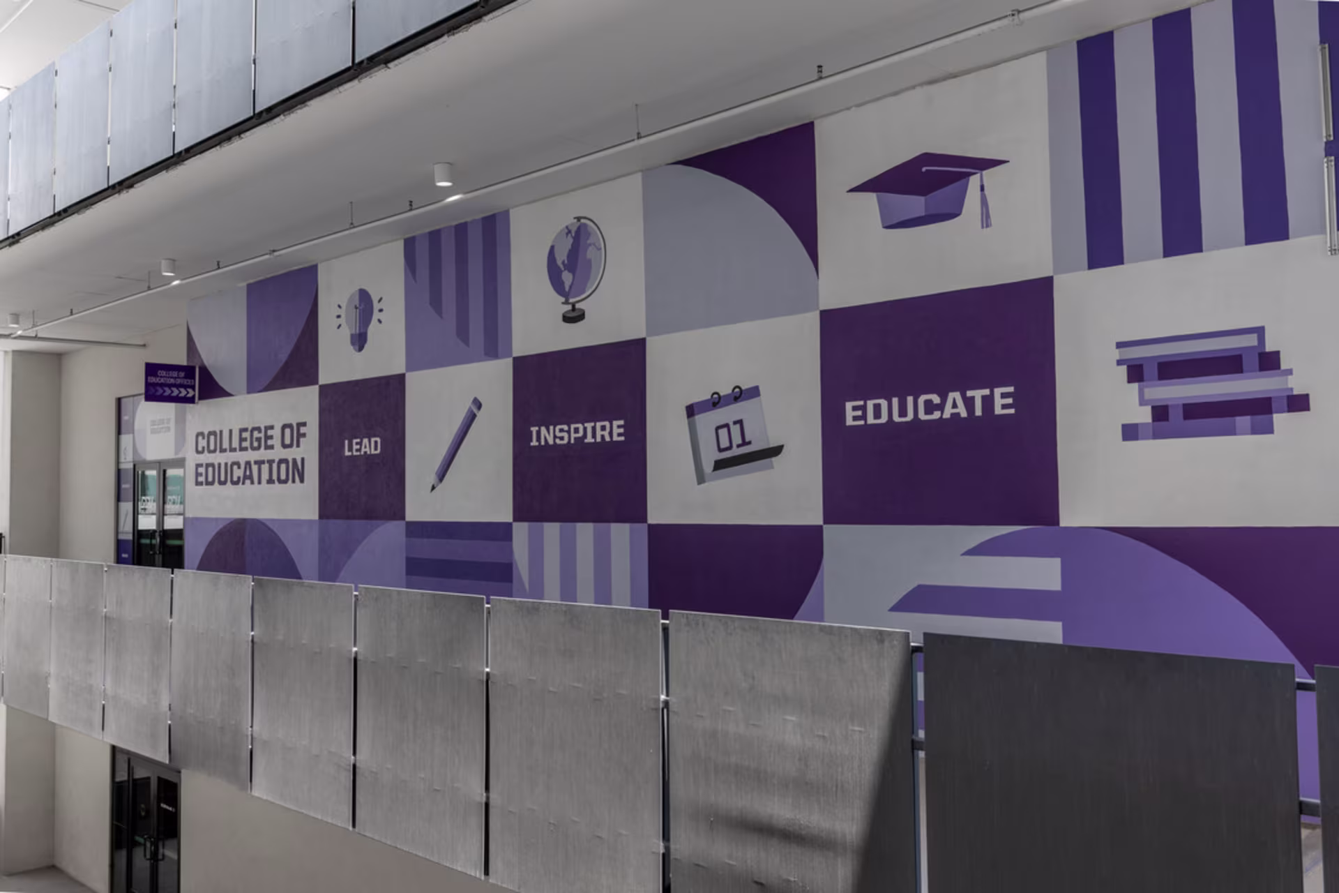 exterior wall wrap with college of education signage