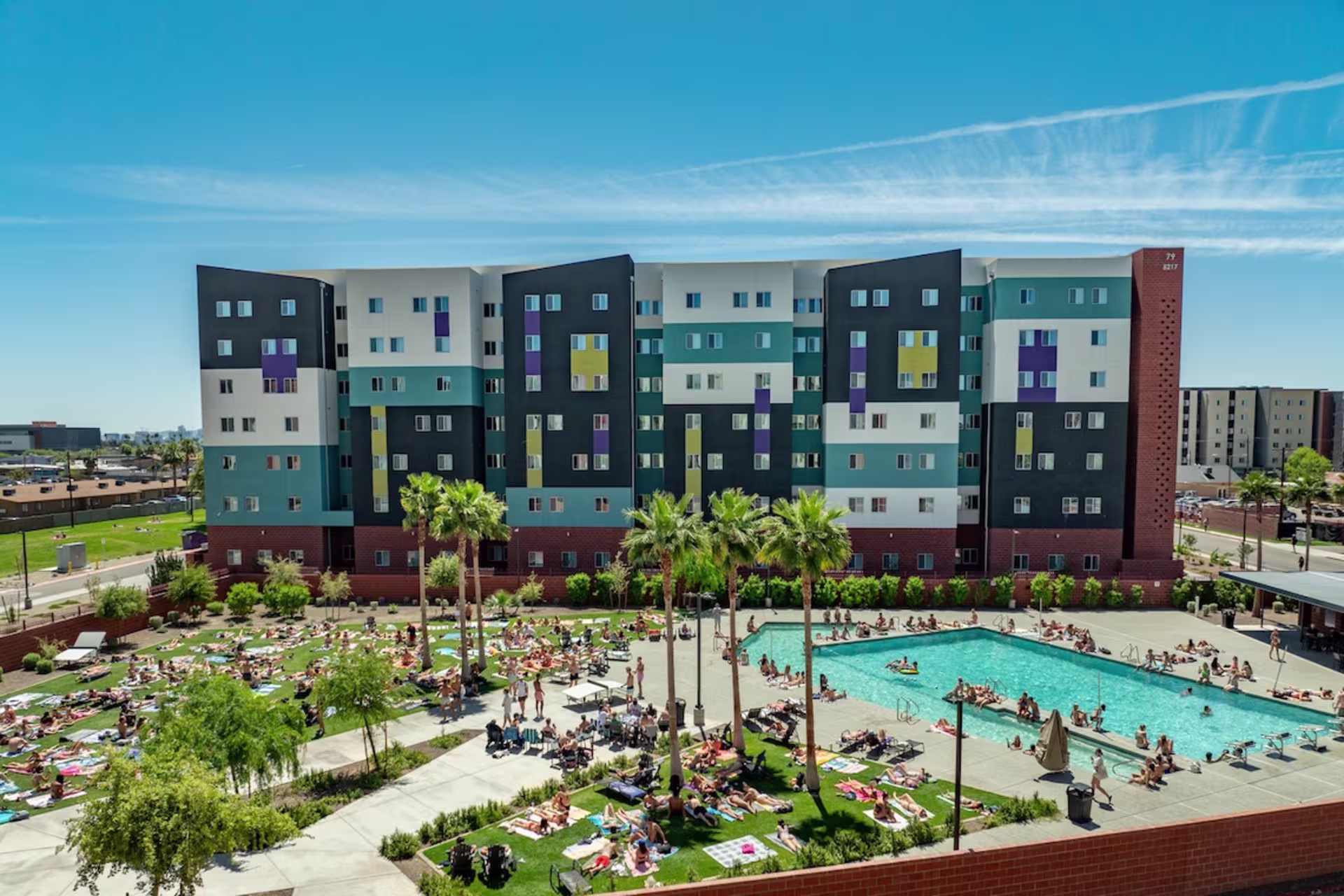 aerial of gcu apartment.