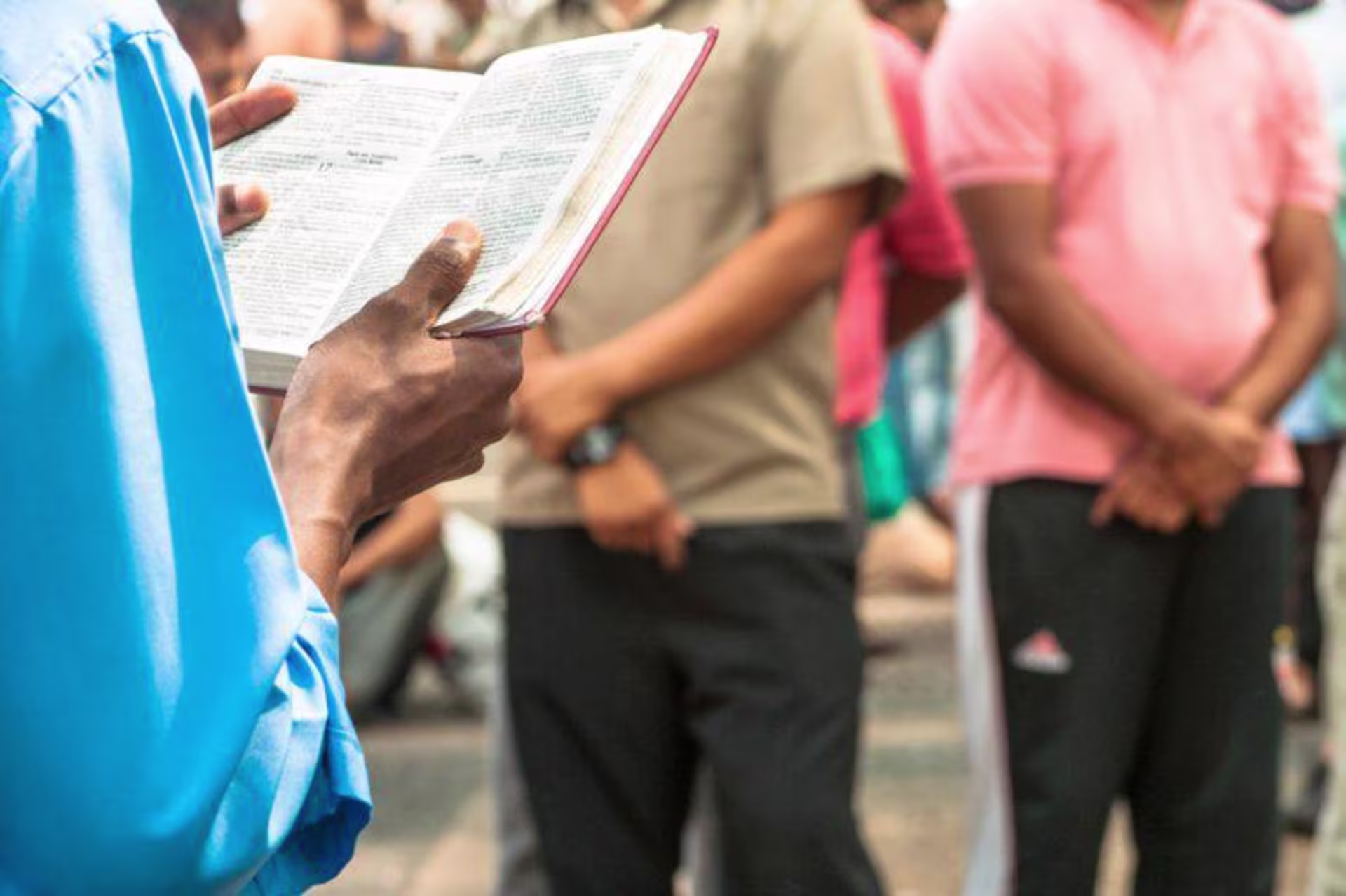 A person preaching in the street