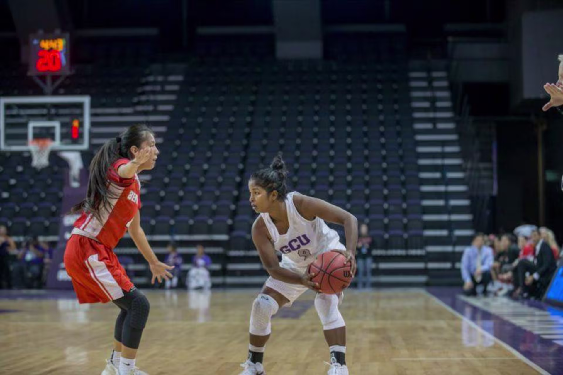 GCU student playing basketball