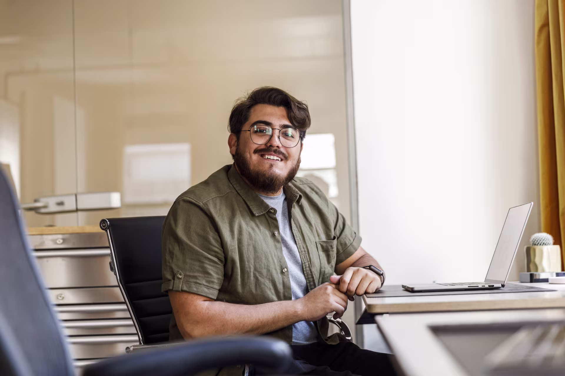 Software Engineer Works at Desk