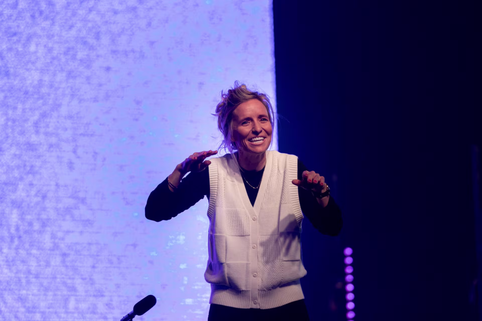 Female speaker at Chapel