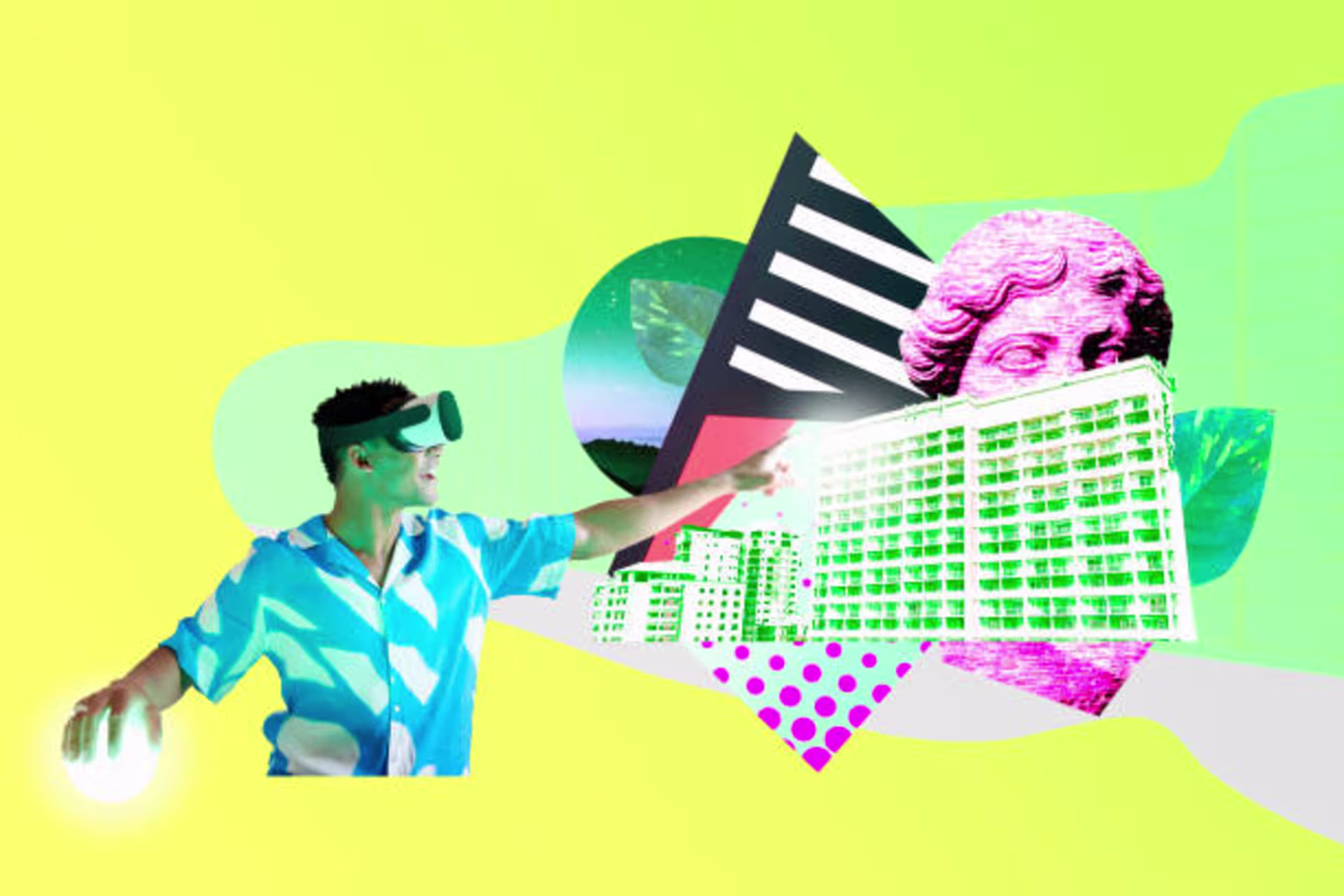 Guy in virtual reality.