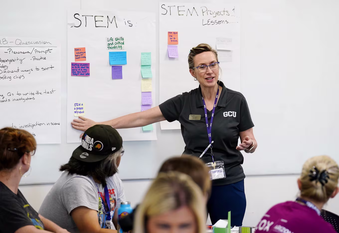 STEM professor talking to classroom