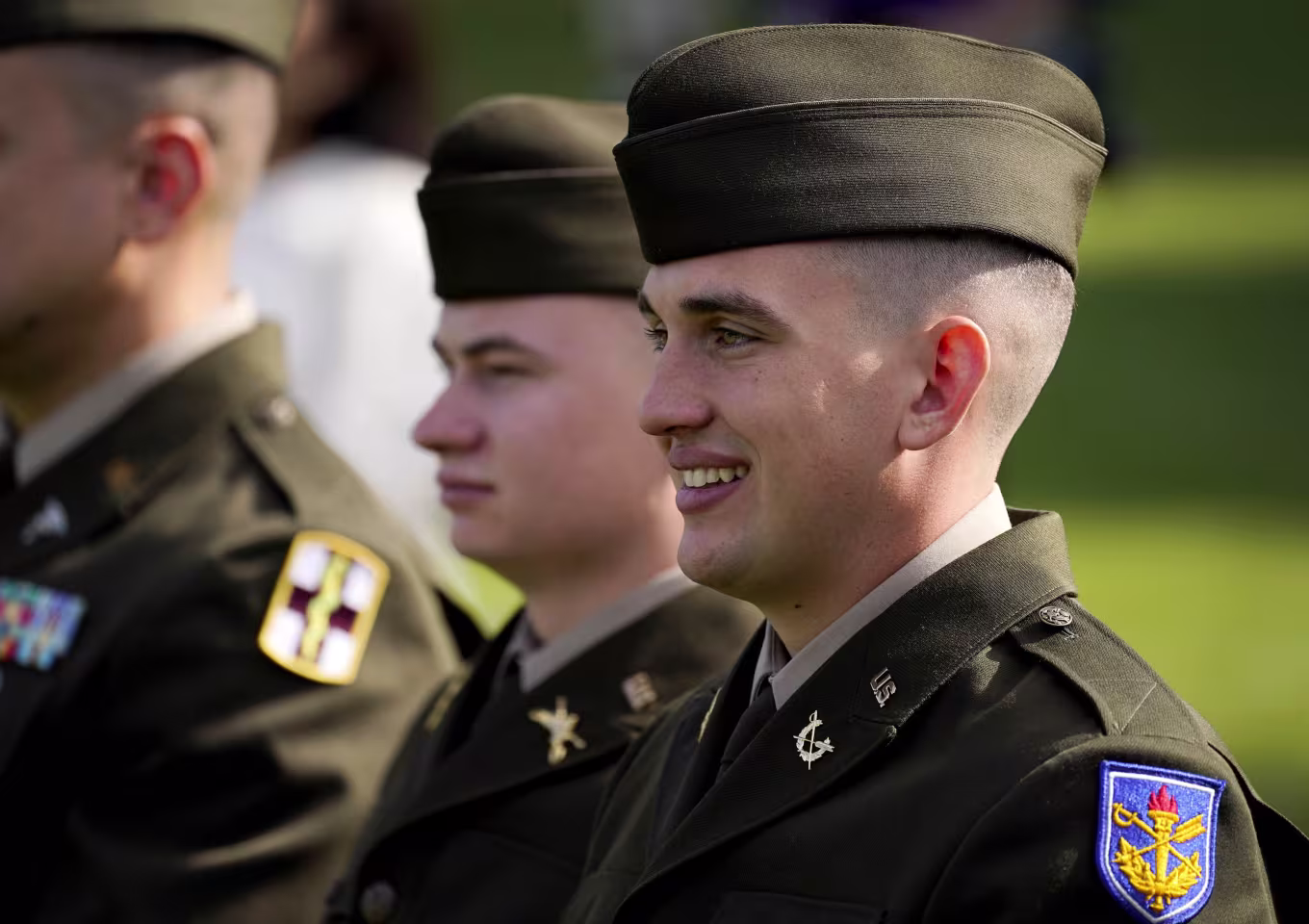 Military cadet smiling