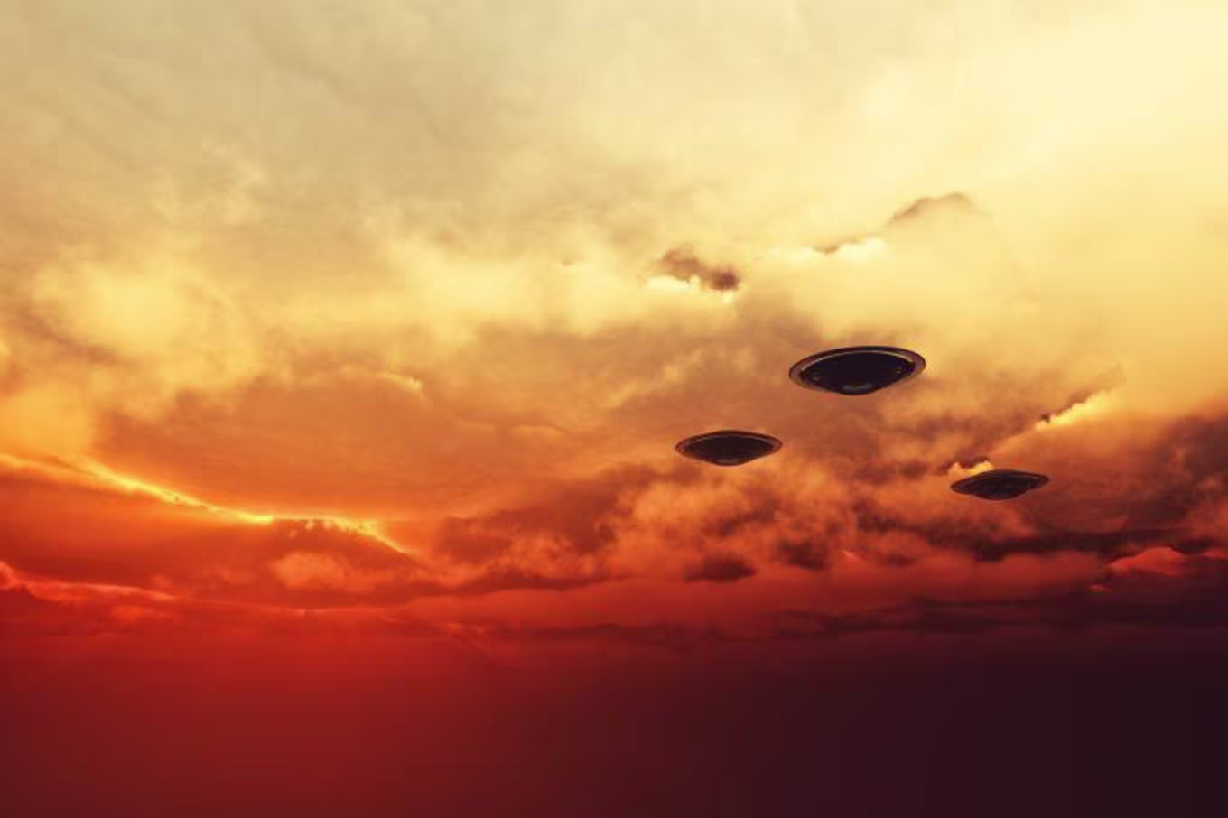 two spaceships in the sky