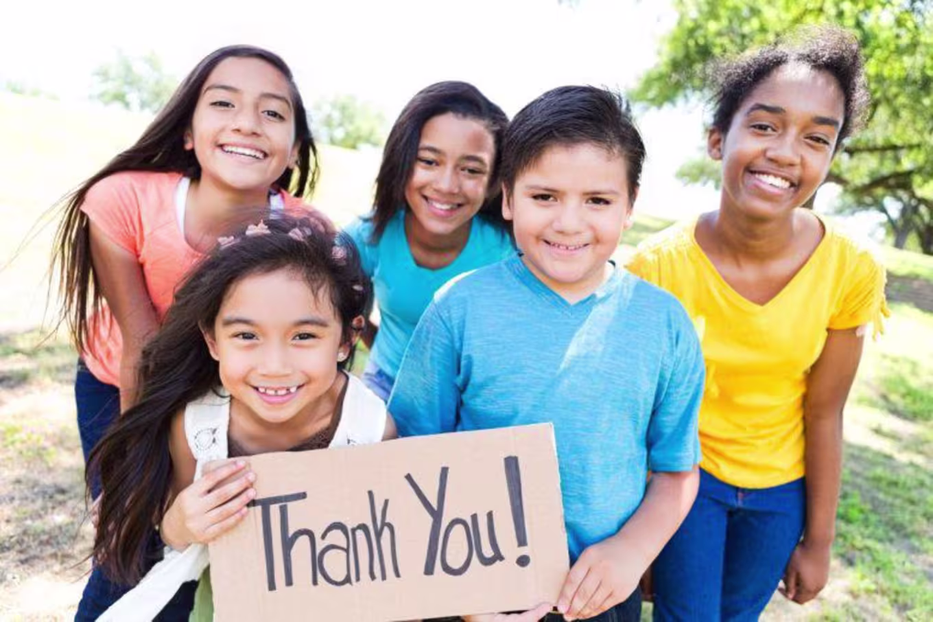 students saying thank you to a teacher