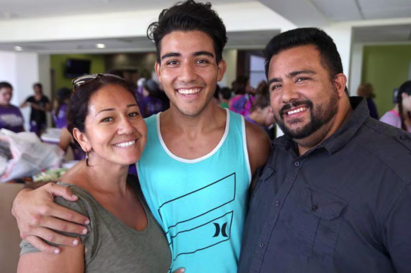 student with parents
