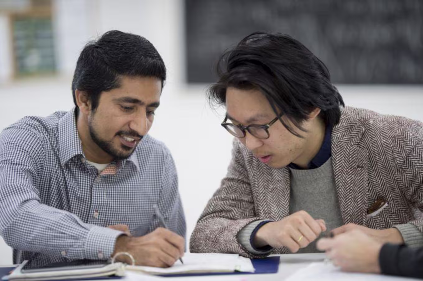 people working on homework