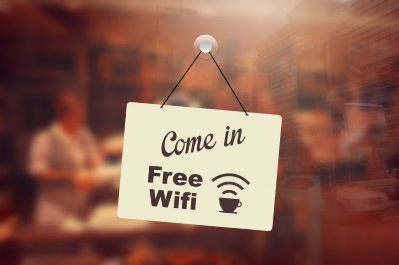 free wifi sign on door