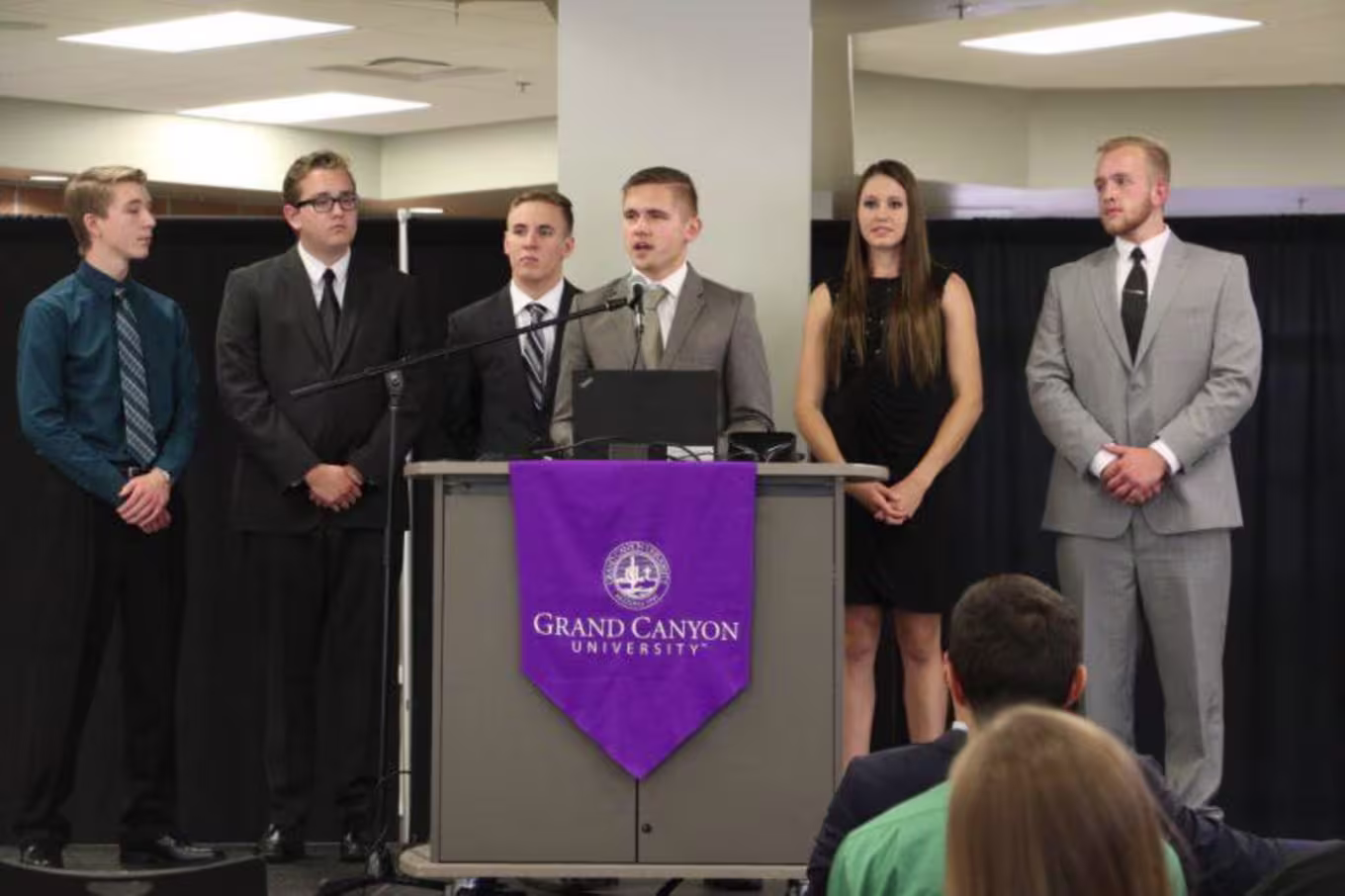 Honors students presenting at the spring symposium