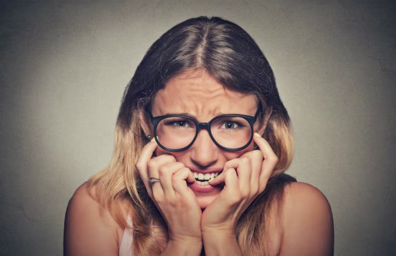 A woman worrying