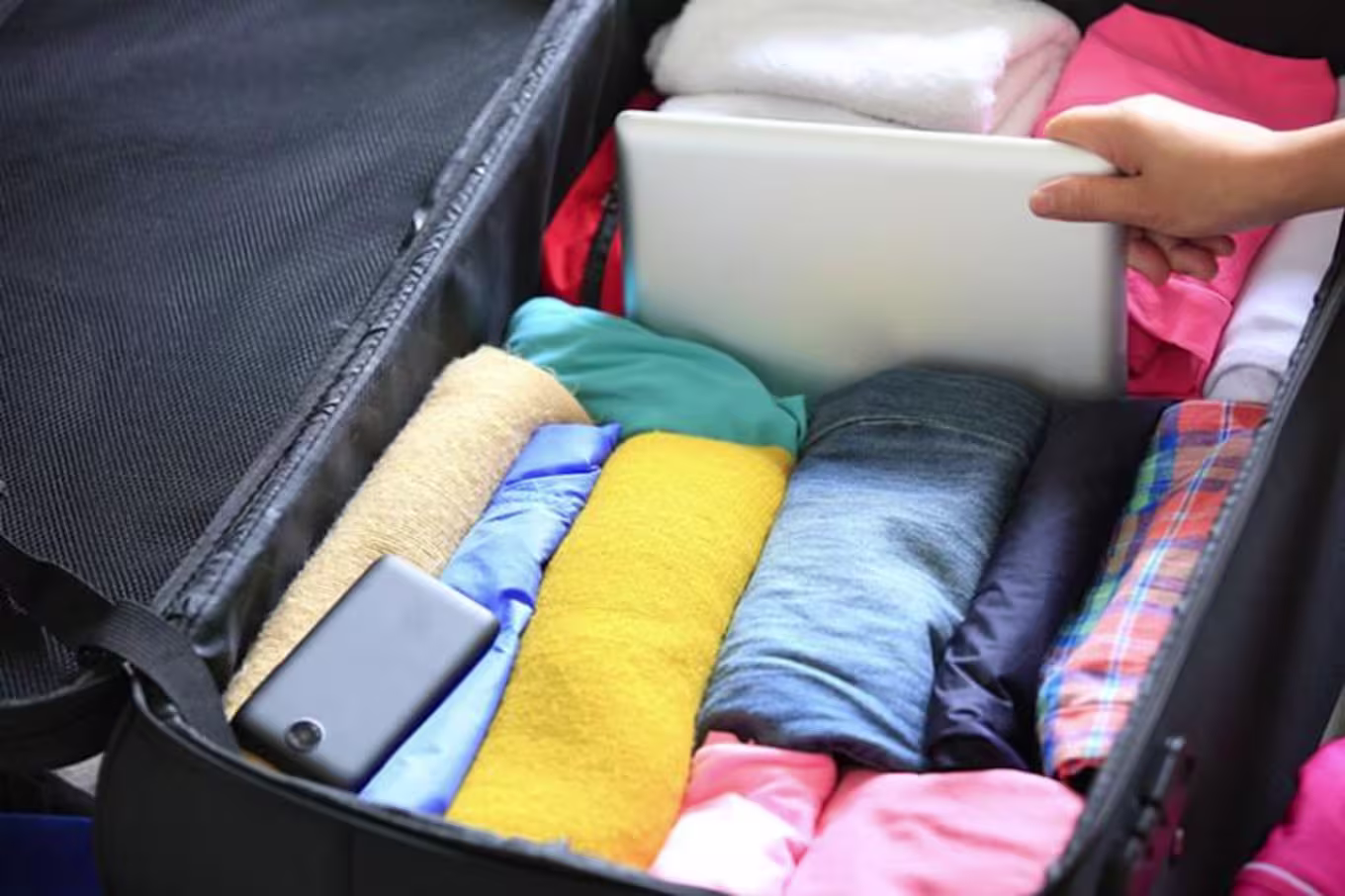 packed suitcase