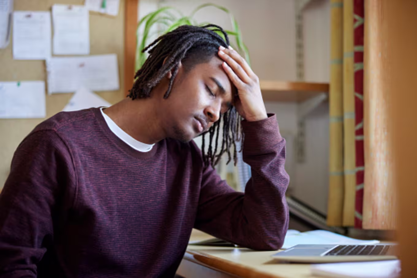 Student dealing with mental health in college