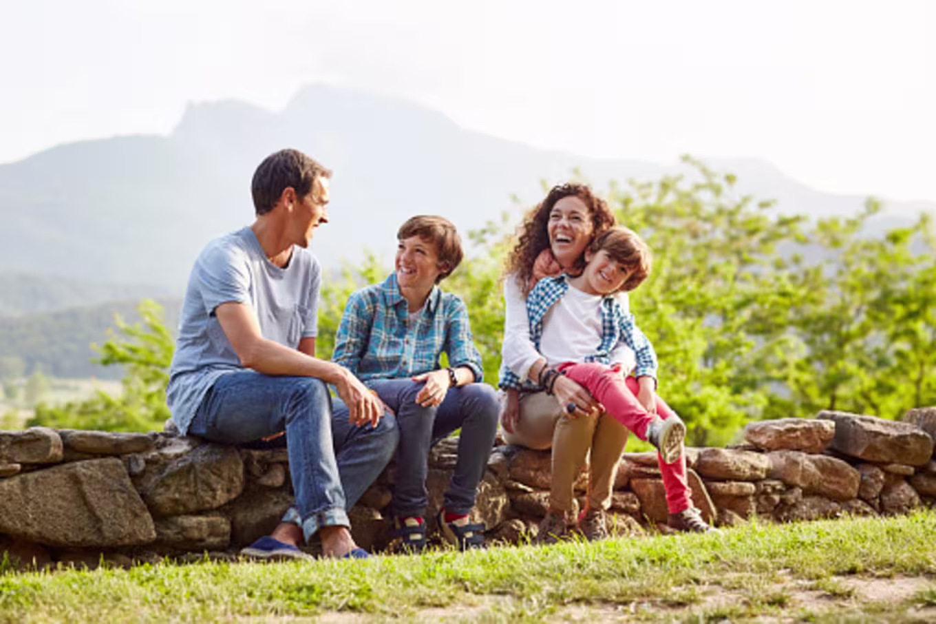 family finding beauty together