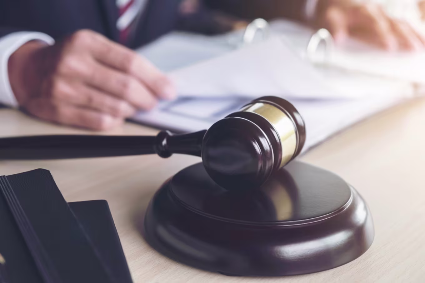 Gavel and notepad