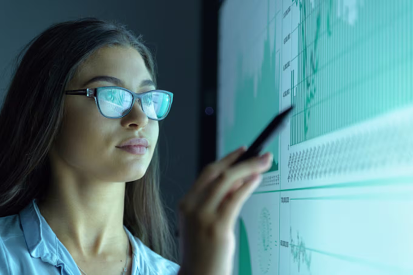 data scientist analyzing statistics