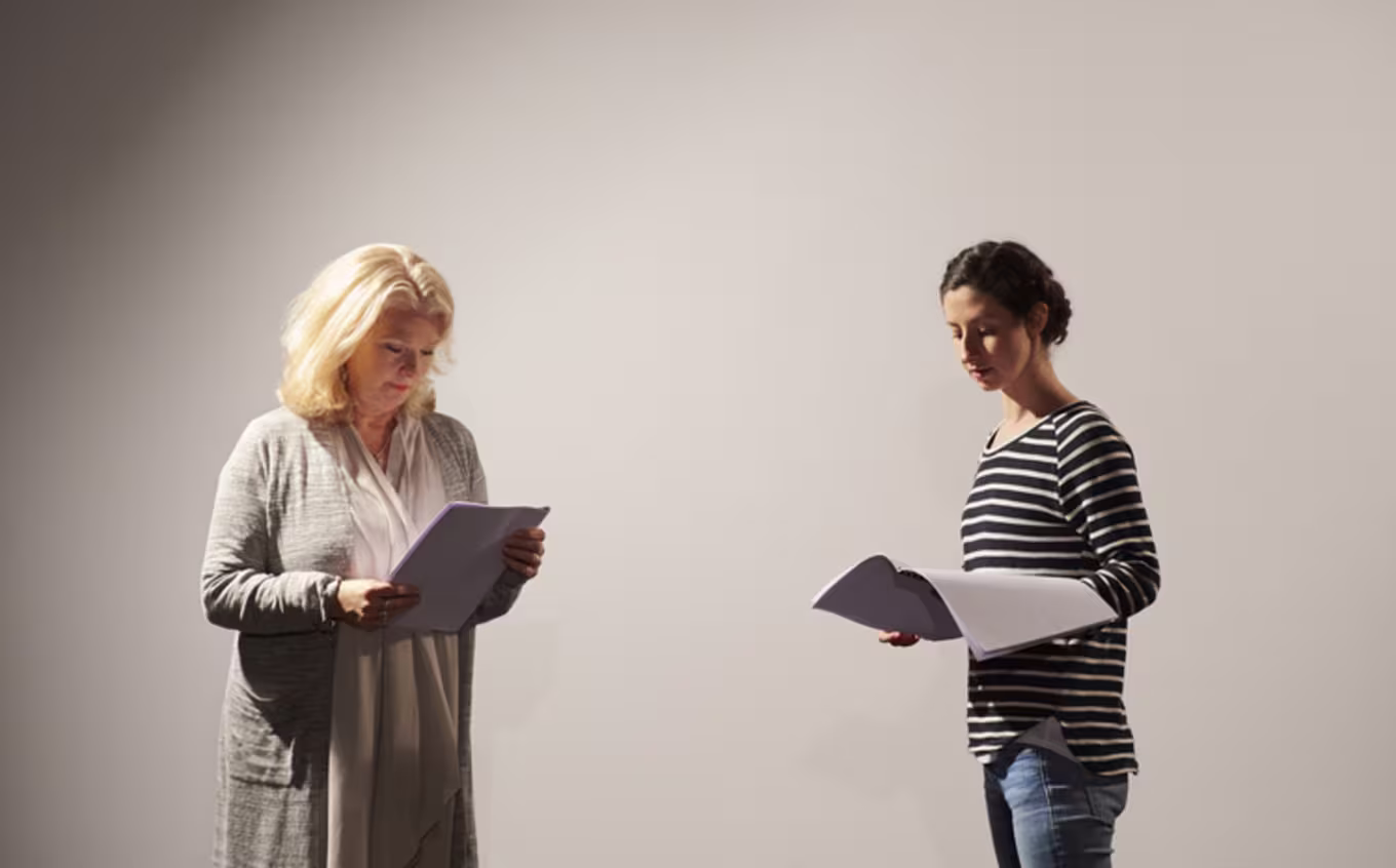 two people rehearsing for a play