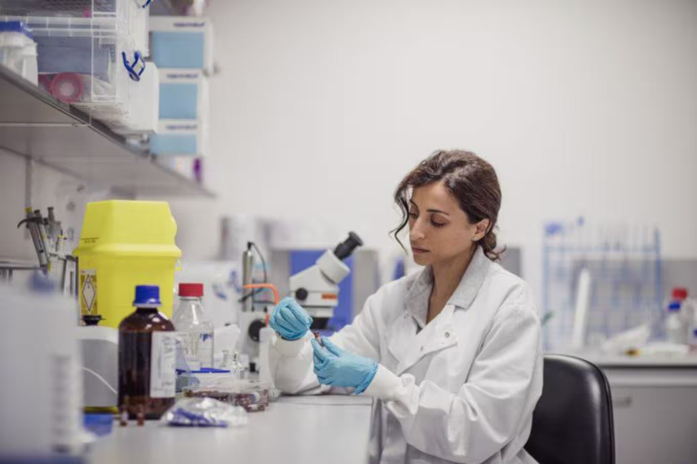 Student in laboratory setting