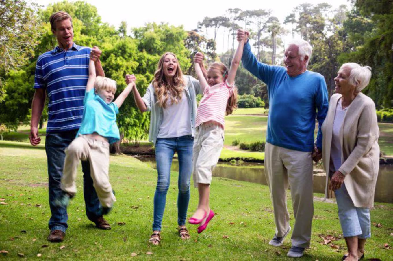 family playing