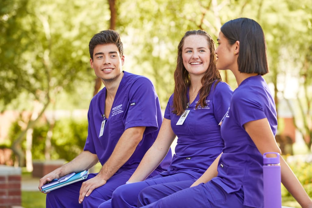 Three GCU Nursing students talking