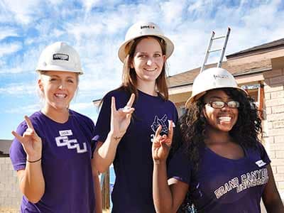 Three GCU students help with Habitat for Humanity
