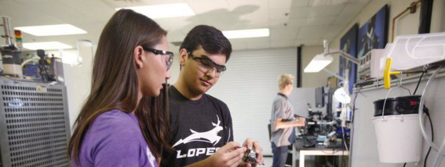 GCU engineering students working on a project