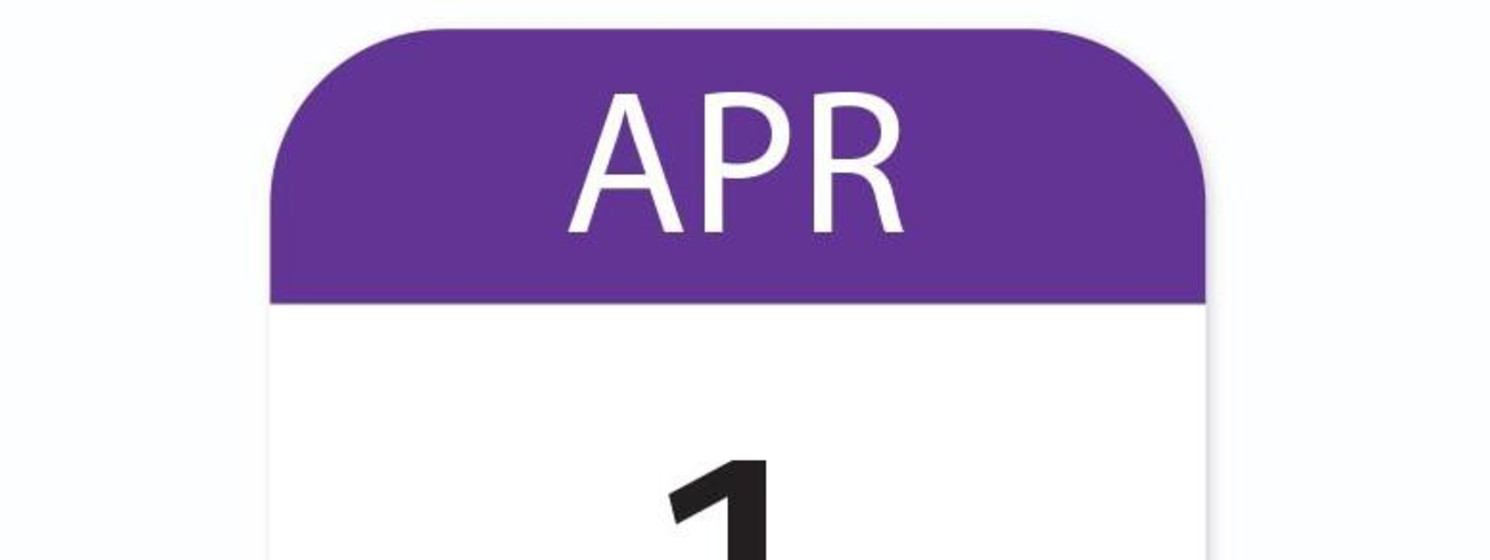 Calendar icon of April first