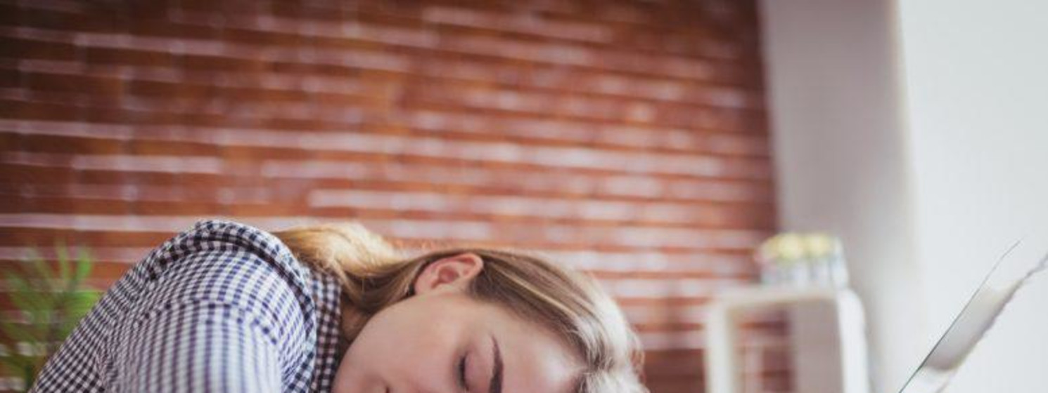 A student taking a nap