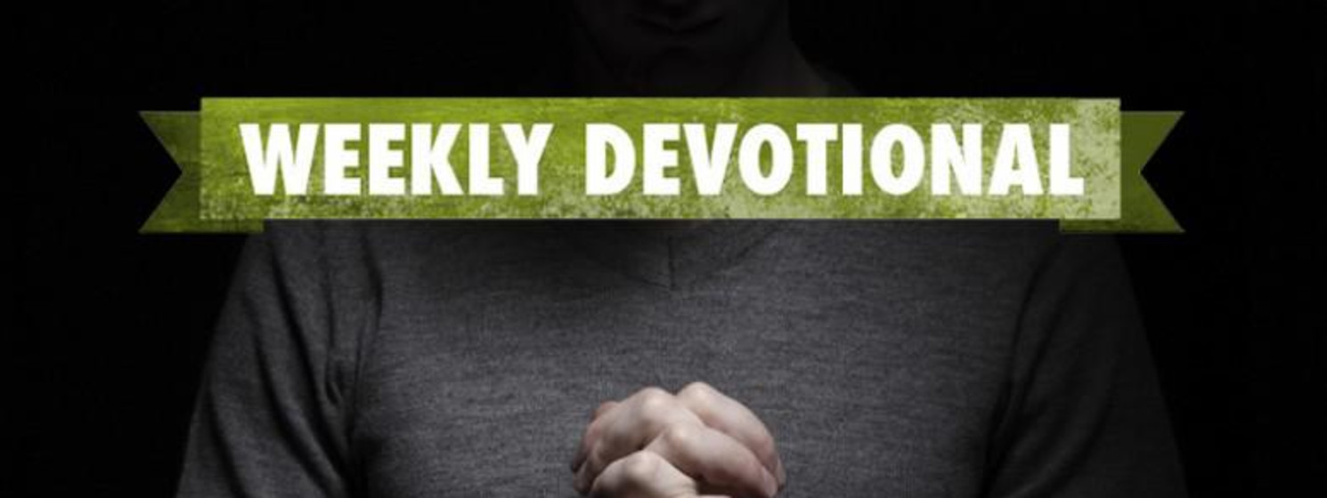 Praying hands under the Weekly Devotional banner