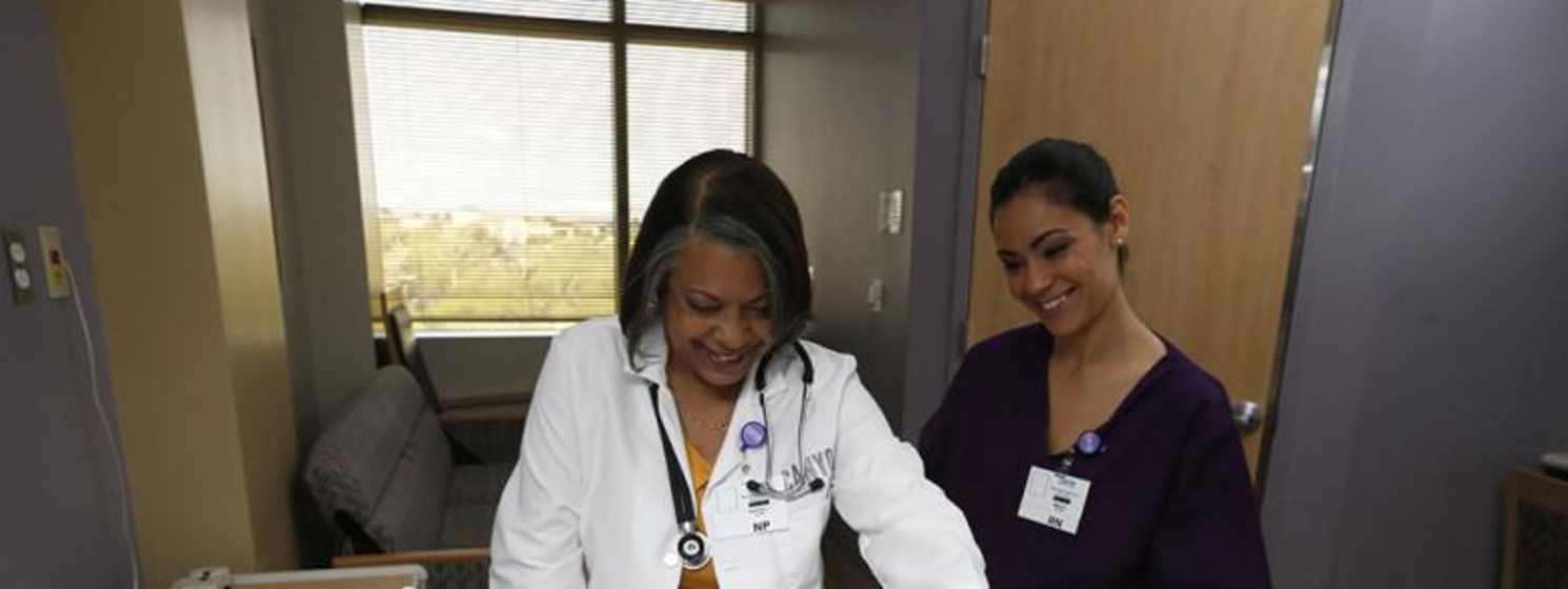a health care provider taking care of a patient