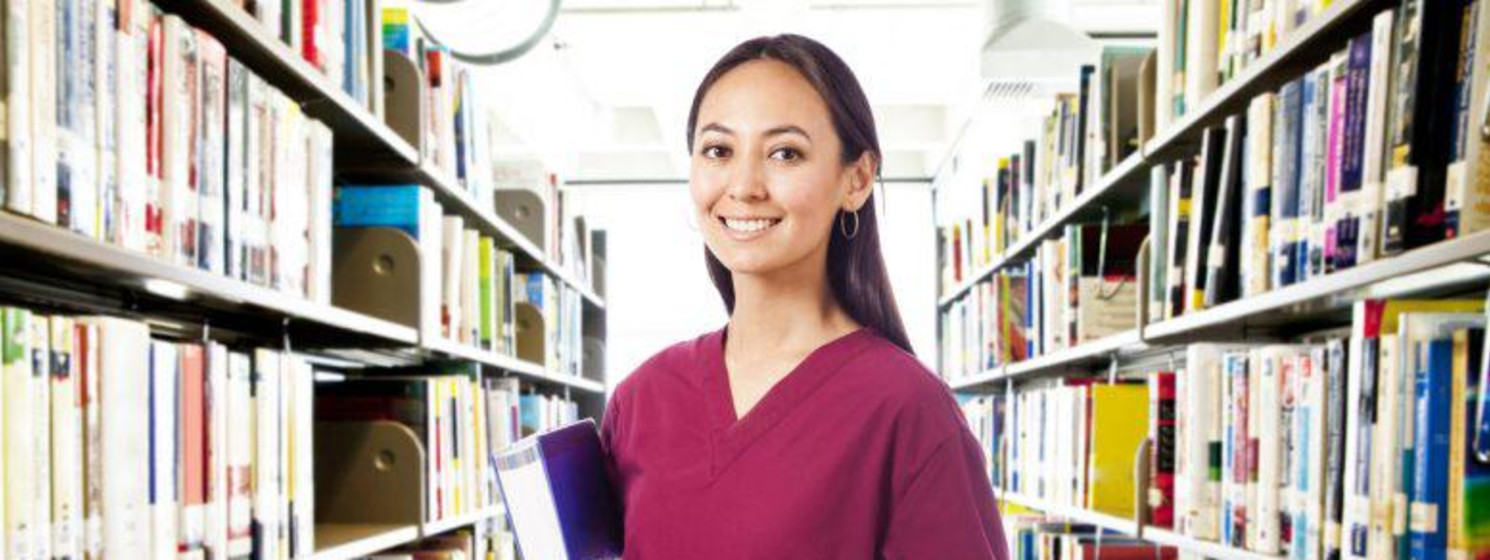 Student in Library