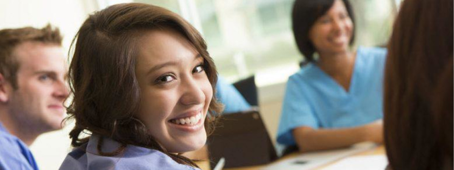 a nursing student in class