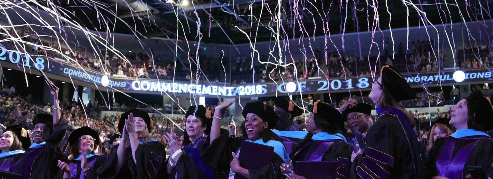 confetti falls at a GCU commencement