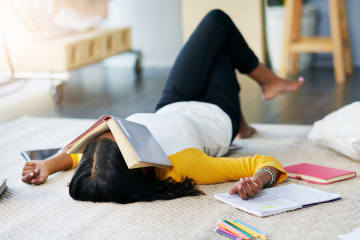 Woman laying on floor