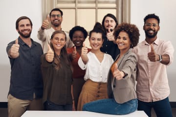 Team leaders congratulating you