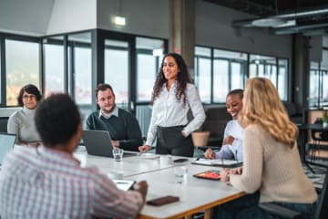 Group of business people working on a project