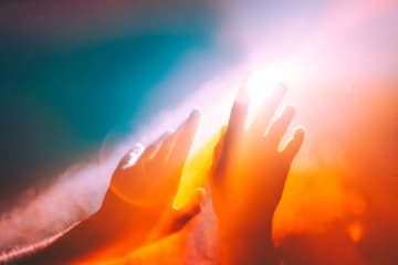 Hands in the sunlight.