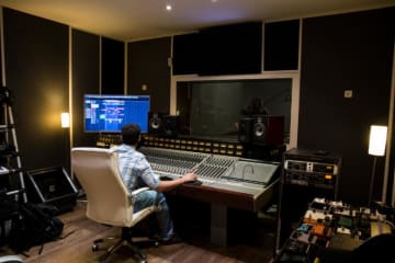 Man in sound studio