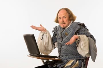 Confused Shakespeare at computer meme