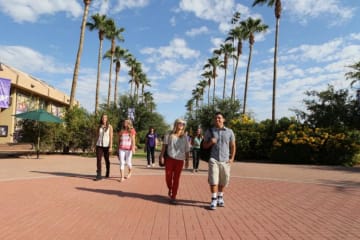 people walking on GCU campus