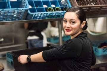 A woman working 