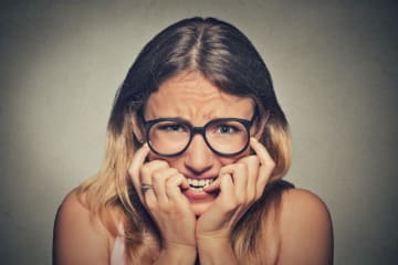 A woman worrying