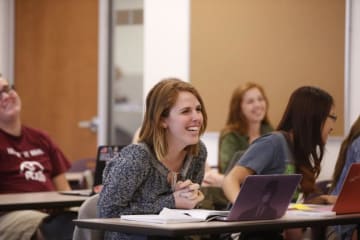 student in marketing class