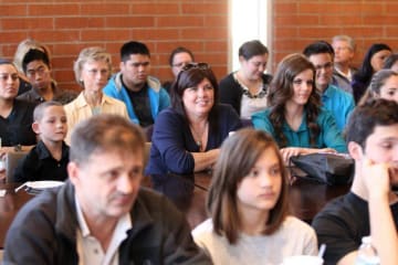 A classroom full of college students