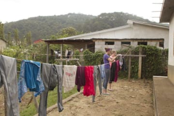 Clothes on a drying line